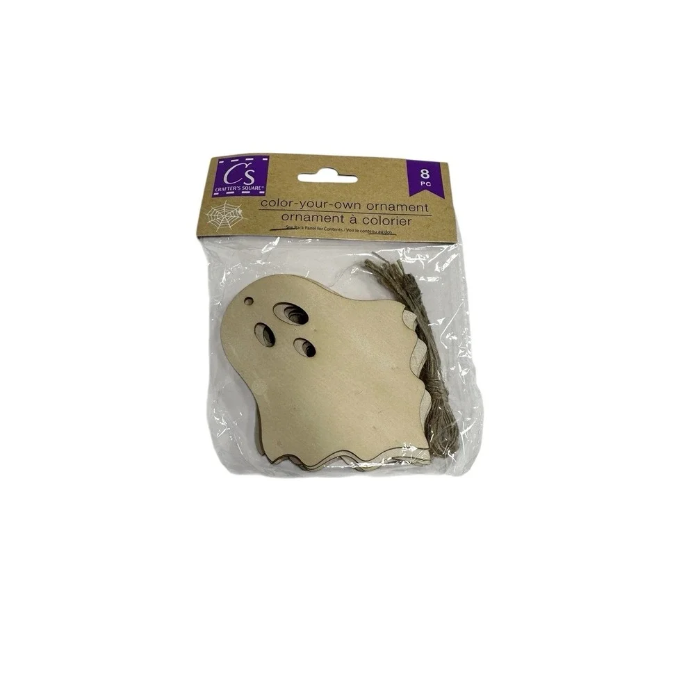 crafters square wood halloween cut outs DIY paint art‎ ornaments 8 pack ghosts